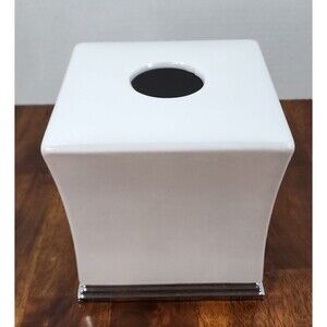 Bella Lux Tissue Dispenser White & Silver